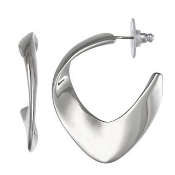 Simply Vera Vera Wang Silver Tone Post Shape Hoop Earrings