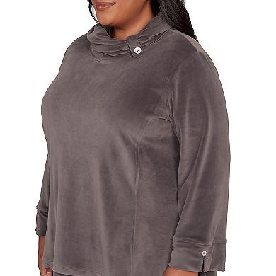 Plus Size Alfred Dunner Luxe Cowl Neck Top