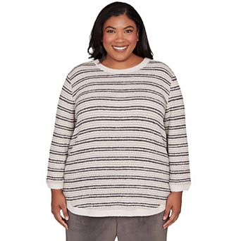 Plus Size Alfred Dunner Eyelash Striped Knit Top