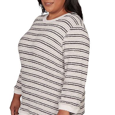 Plus Size Alfred Dunner Eyelash Striped Knit Top