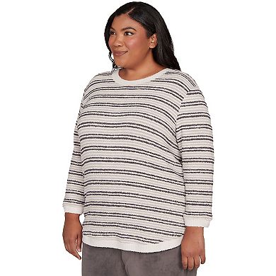 Plus Size Alfred Dunner Eyelash Striped Knit Top