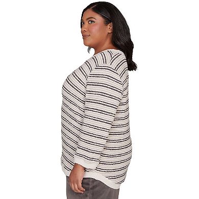 Plus Size Alfred Dunner Eyelash Striped Knit Top