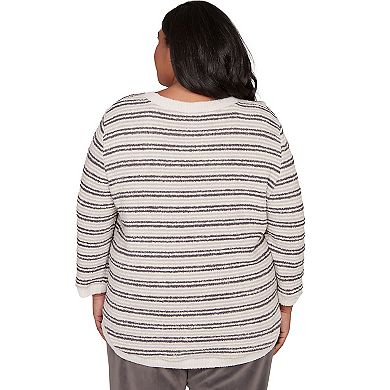 Plus Size Alfred Dunner Eyelash Striped Knit Top