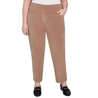 Plus Size Alfred Dunner Allure Fit Flat Front Corduroy Average Length Pants