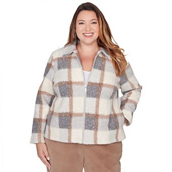 Plus Size Alfred Dunner Plaid Knit Boucle Jacket
