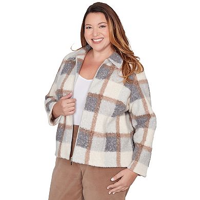 Plus Size Alfred Dunner Plaid Knit Boucle Jacket