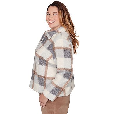 Plus Size Alfred Dunner Plaid Knit Boucle Jacket