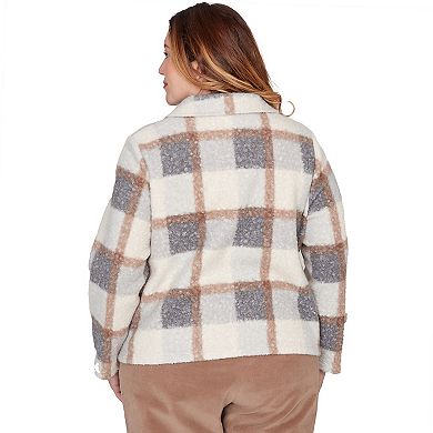 Plus Size Alfred Dunner Plaid Knit Boucle Jacket