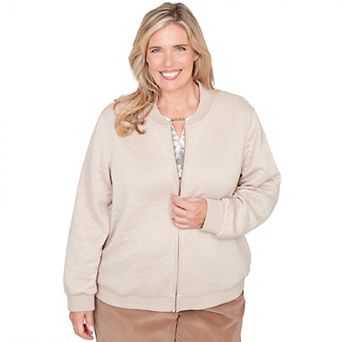 Plus Size Alfred Dunner Medallion Quilted Bomber Jacket