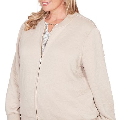Plus Size Alfred Dunner Medallion Quilted Bomber Jacket
