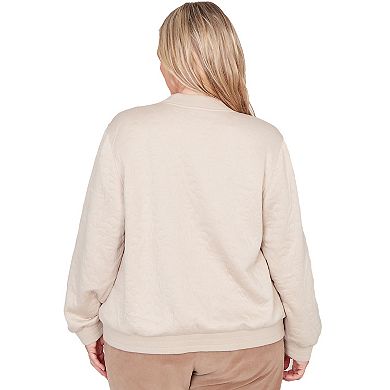Plus Size Alfred Dunner Medallion Quilted Bomber Jacket