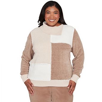 Plus Size Alfred Dunner Colorblock Sweater with Mock Neck