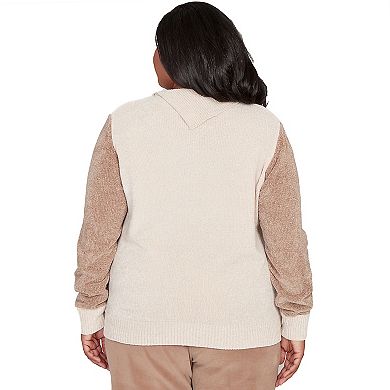 Plus Size Alfred Dunner Colorblock Sweater with Mock Neck
