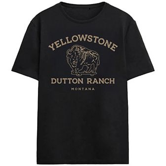 Men's Yellowstone Dutton Ranch Bison Graphic Tee