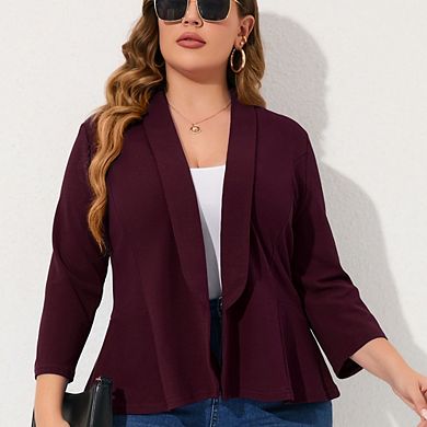 Plus Size Casual Blazer for Womens Open Front Chic Outerwear Lightweight Work Office Suit Blazer