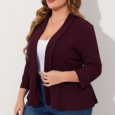 Plus Size Casual Blazer for Womens Open Front Chic Outerwear Lightweight Work Office Suit Blazer
