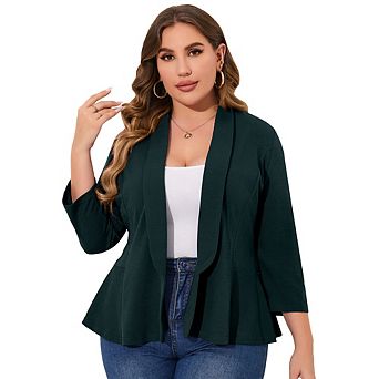Plus Size Casual Blazer for Womens Open Front Chic Outerwear Lightweight Work Office Suit Blazer