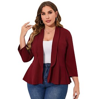 Plus Size Casual Blazer for Womens Open Front Chic Outerwear Lightweight Work Office Suit Blazer