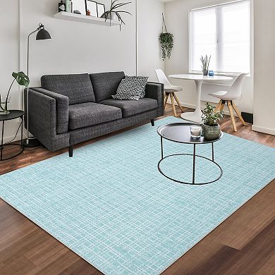 Garvee Modern Plaid Machine Washable Non Slip Low Pile Area Rugs for Living Room Bedroom Kitchen