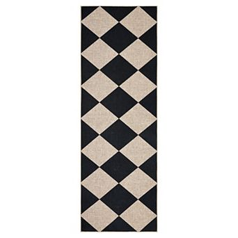 Garvee Modern Geometric Diamond Area Rug Washable Ultra Thin Non-Slip Rug for Living Room Bedroom