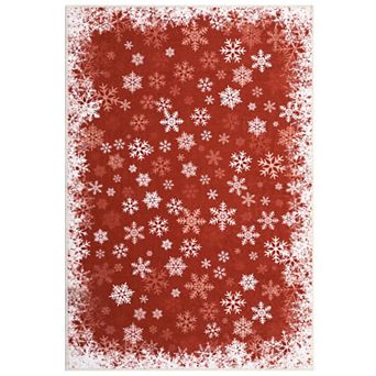 Garvee Xmas Tree and Snowflake Area Rugs Resistant Accent Rug for Dining Bedroom Decor