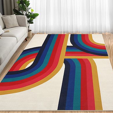 Garvee Modern Machine Washable Area Rug Non Slip Low Pile Carpet for Living Room Bedroom Kitchen