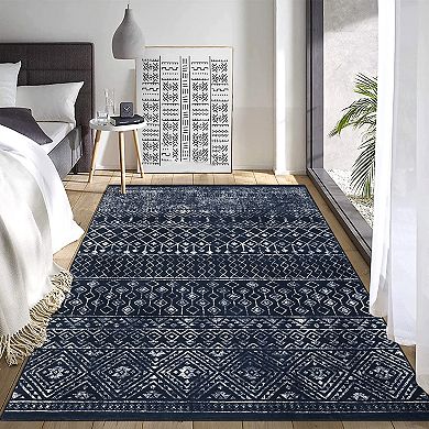 Garvee Boho Machine Washable Area Rug Non Slip Non Shedding Low Pile for Living Room Bedroom Kitchen