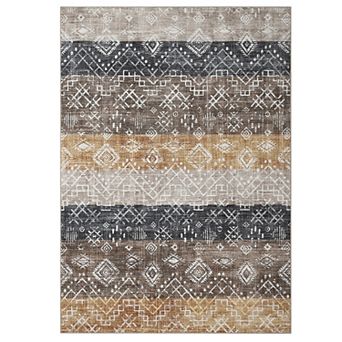 Garvee Modern Colorful Machine Washable Non Slip Area Rug Stain Resistant Low Pile Rug for Bedroom