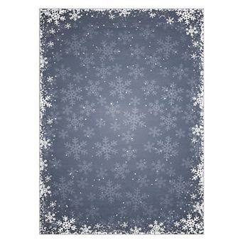 Garvee Snowflake Xmas Area Rug Solid Color Washable Low Pile Non Slip Rug for Festive Home Decor