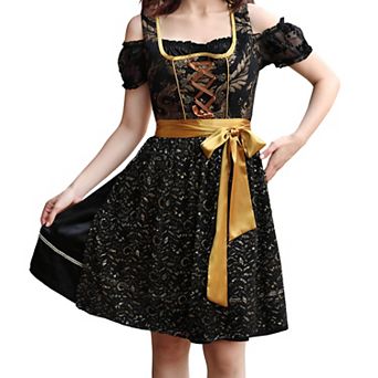Women's Oktoberfest 3 pc Dress Set Dirndl Costume Knee-Length Dress