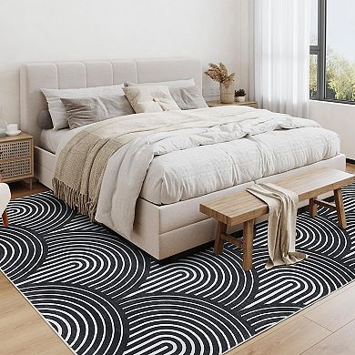 Garvee Modern Geometric Soft Machine Washable Area Rug Non Slip Carpet for Living Room Kitchen