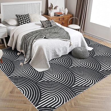 Garvee Modern Geometric Soft Machine Washable Area Rug Non Slip Carpet for Living Room Kitchen