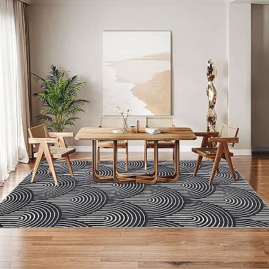 Garvee Modern Geometric Soft Machine Washable Area Rug Non Slip Carpet for Living Room Kitchen