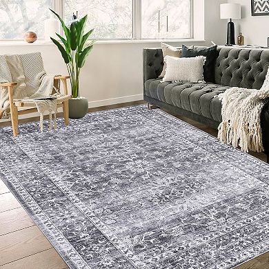 Garvee Vintage Machine Washable Area Rug Non Slip Non Shedding Rug for Living Room Bedroom Kitchen