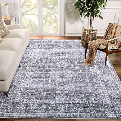 Garvee Vintage Machine Washable Area Rug Non Slip Non Shedding Rug for Living Room Bedroom Kitchen