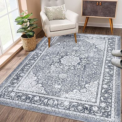 Garvee Vintage Soft Machine Washable Area Rug Non Slip Non Shedding Carpet for Living Room Kitchen