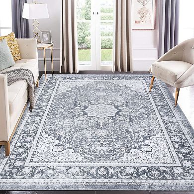 Garvee Vintage Soft Machine Washable Area Rug Non Slip Non Shedding Carpet for Living Room Kitchen