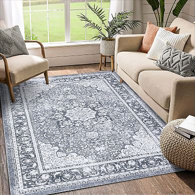 Garvee Vintage Soft Machine Washable Area Rug Non Slip Non Shedding Carpet for Living Room Kitchen