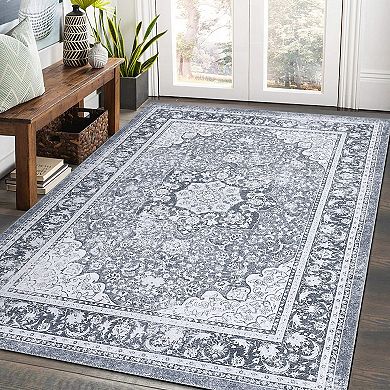Garvee Vintage Soft Machine Washable Area Rug Non Slip Non Shedding Carpet for Living Room Kitchen