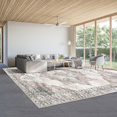 Garvee Vintage Distressed Machine Washable Non Slip Area Rugs for Living Room Bedroom Kitchen