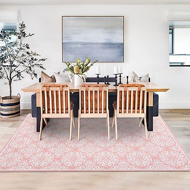 Garvee Modern Floral Washable Non Slip Area Rugs Stain Resistant Non Shedding Rug for Indoor use