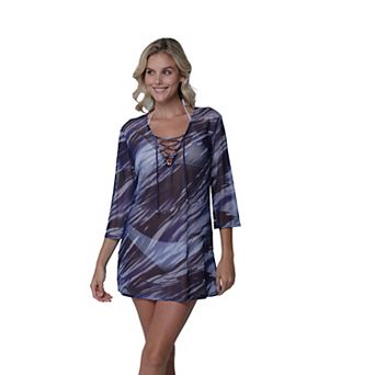 Women's J. Valdi Lace-Up Tunic Swim Cover-Up