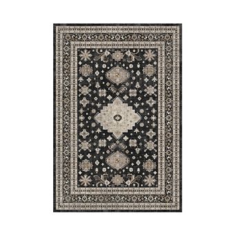 Garvee Vintage Floral Printed Machine Washable Area Rug Non Slip Foldable Rug for Bedroom Kitchen