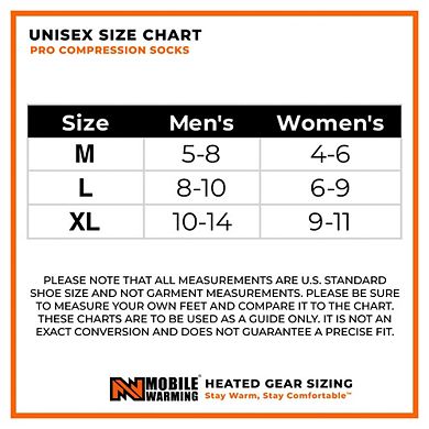 Mobile Warming Pro Compression Heated Socks Unisex