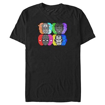 Big & Tall Marvel Avengers Colorful Heads Graphic Tee