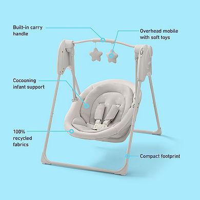 Graco® Slim Spaces Compact Baby Swing with Multiple Swing Speeds