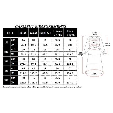 Women's Plus Size Long Sleeve Floral Wrap Midi Dress