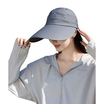 Women's Sporty Wide Brim Sun Visor Hat with Adjustable Back Strap Lightweight UV Protection Cap