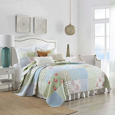 Marcielo 3-Piece Cottage Style Patchwork Quilt Bedspread Set with Floral Prints