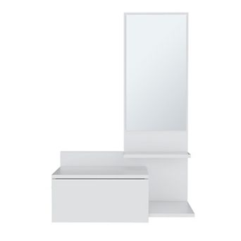 Vienna 23.6" Wide 3 tier Shelf Floating Mirror Console Table, Full Extension Drawer